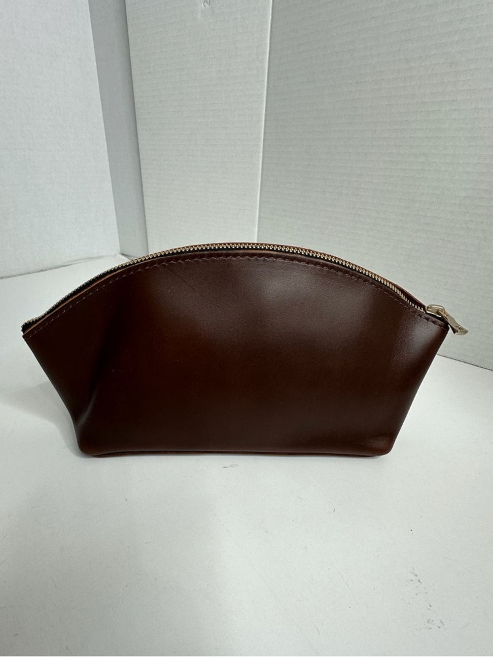 NEW Portland Leather Goods Total Eclipse Makeup Bag in Mystery Brown Color - Picture 9 of 9